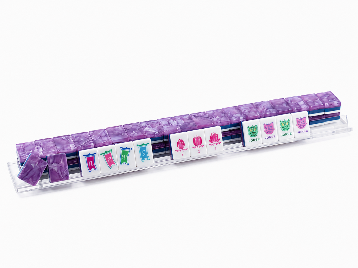 Luxury Original Purple Swirl Marble American Mahjong Set | Standard 160 Color Illustrated Mahjong Tiles, NMJL Compliant Western Mah Jongg Game Kit for Home Party & Gift