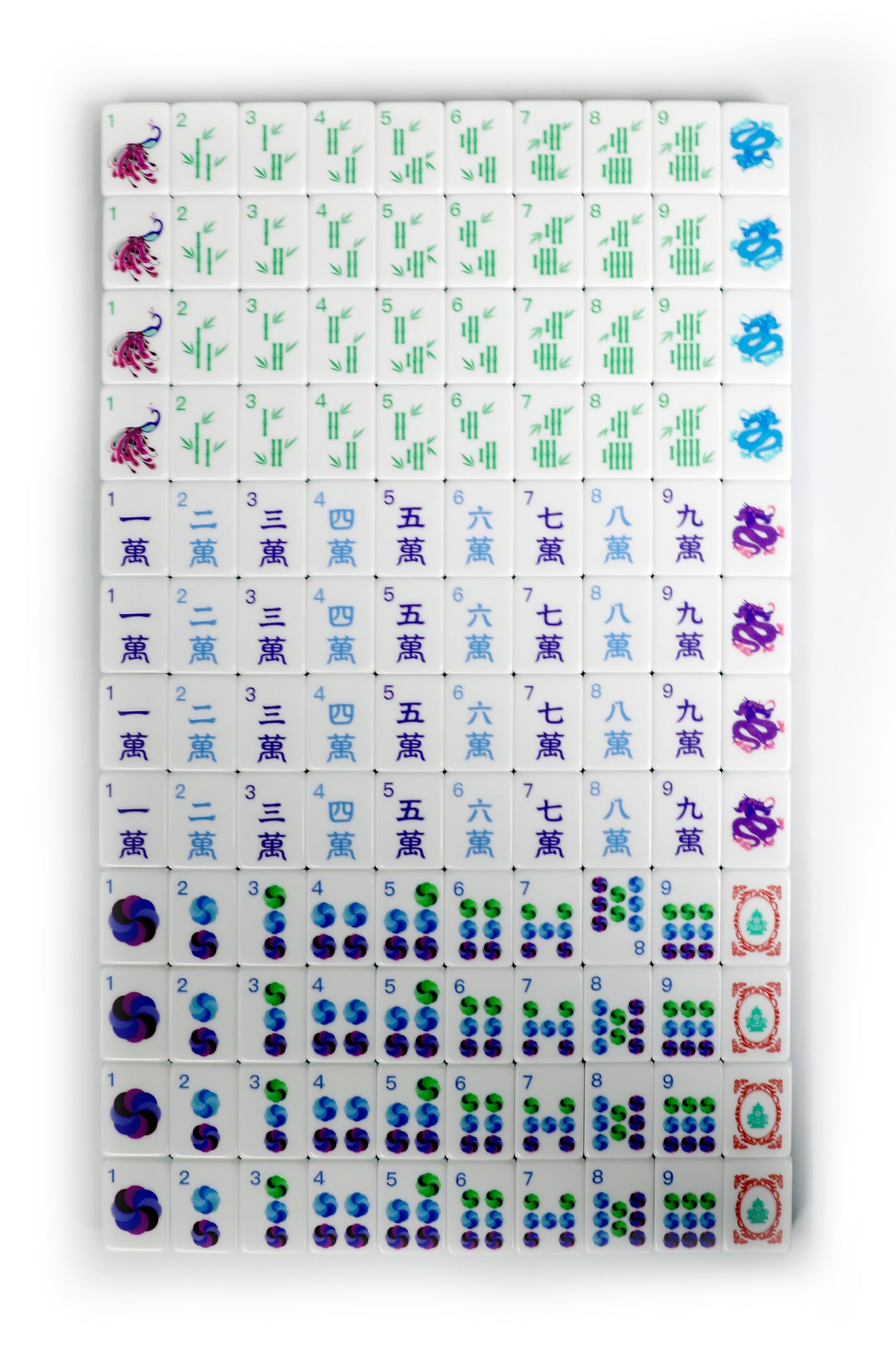 Jade Green Chinese Style American Mahjong Set 160 Tiles, 3-Layer Pearl Marbled Acrylic Mah Jongg with Phoenix, Dragon & 8 Auspicious Symbols Joker Tiles