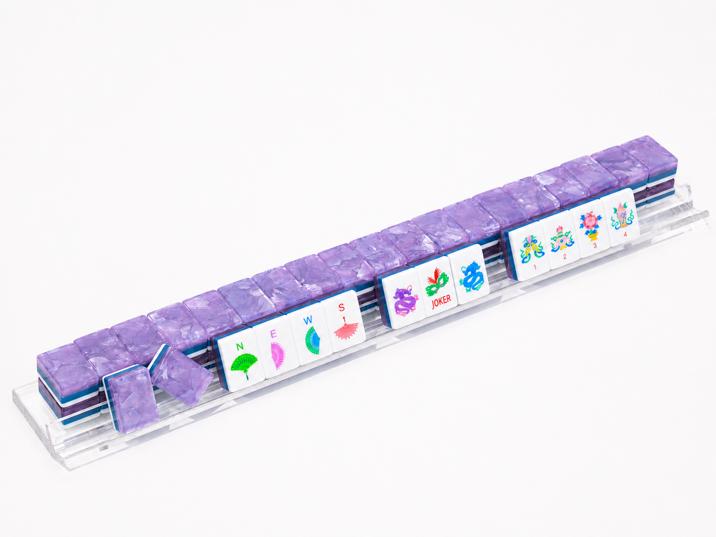 Premium Luxury American Mahjong Set 160 Tiles 32 Inch, 3-Layer Shimmer Purple Acrylic Mahjong Tiles, Unique Original Artwork Western Mahjong Game Perfect Gift for Mahjong Lovers