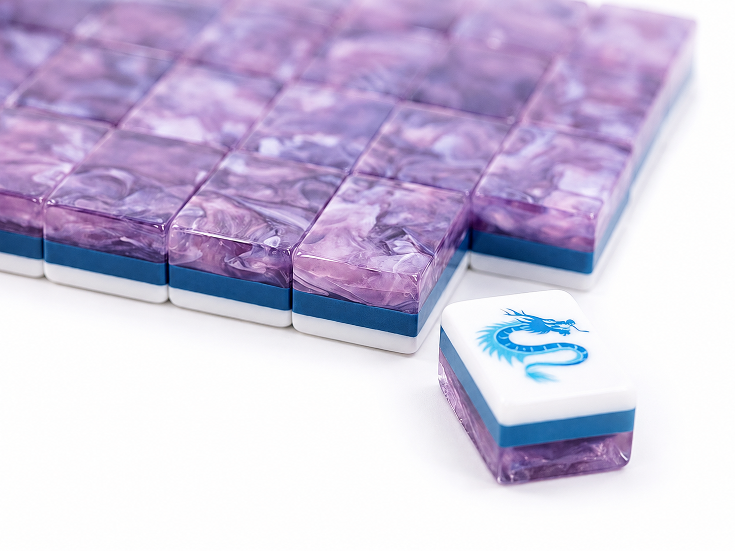 Luxury Original Purple Swirl Marble American Mahjong Set | Standard 160 Color Illustrated Mahjong Tiles, NMJL Compliant Western Mah Jongg Game Kit for Home Party & Gift