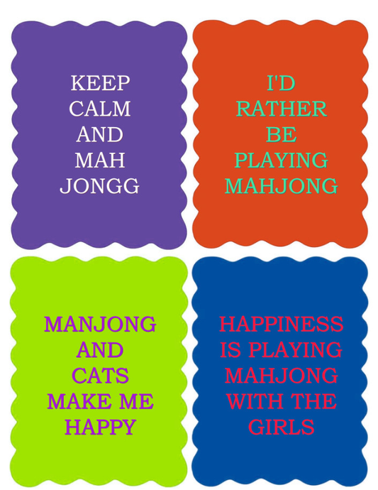Funny Mahjong Shuffler PVC Cards, Mahjong Tile Shuffle Boards with Cute Slogans, Novelty American Mahjong Accessories Gift for Mahjong Lovers
