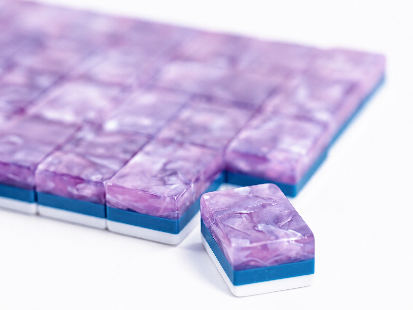 Premium Luxury American Mahjong Set 160 Tiles 32 Inch, 3-Layer Shimmer Purple Acrylic Mahjong Tiles, Unique Original Artwork Western Mahjong Game Perfect Gift for Mahjong Lovers