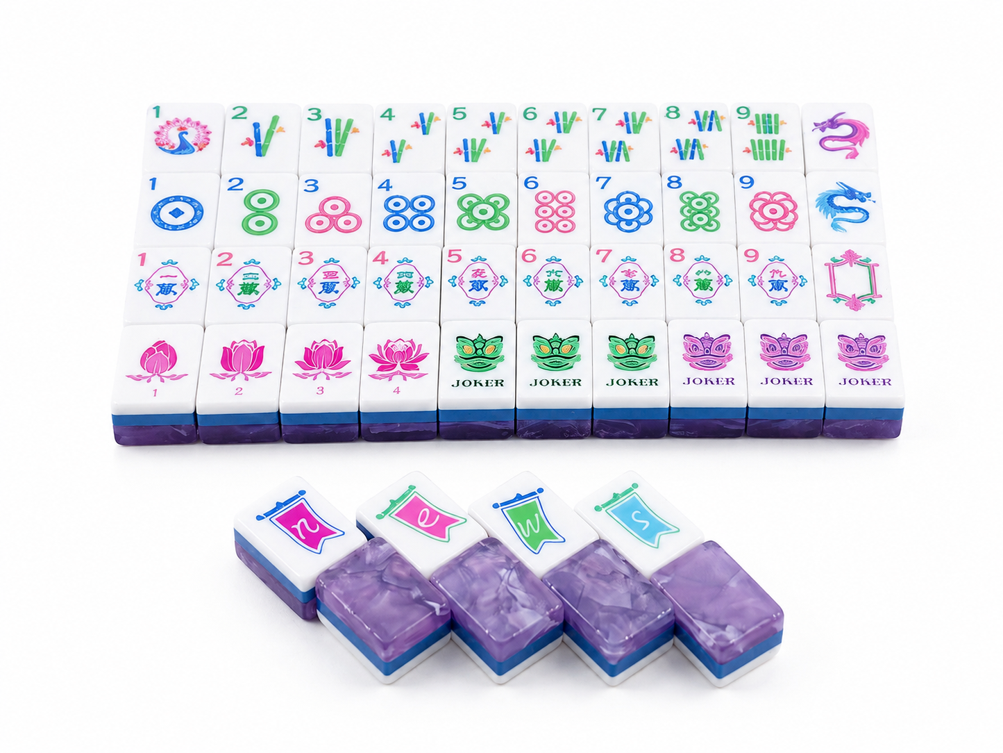 Luxury Original Purple Swirl Marble American Mahjong Set | Standard 160 Color Illustrated Mahjong Tiles, NMJL Compliant Western Mah Jongg Game Kit for Home Party & Gift