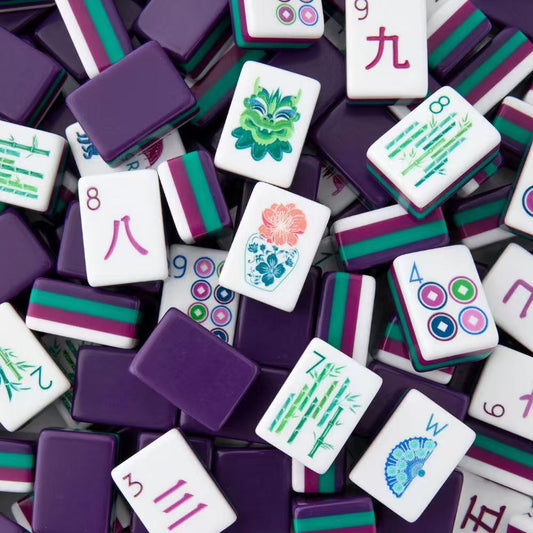 Premium Purple American Mahjong Set 32 Inch | 160 Tiles with Unique Art Patterns, Mysterious Purple Design, US Warehouse Ready to Ship