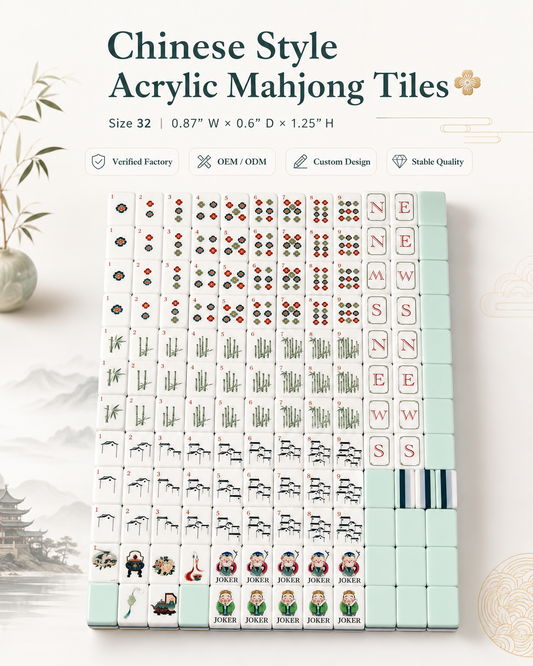 Chinese Style Acrylic Mahjong Set with rack