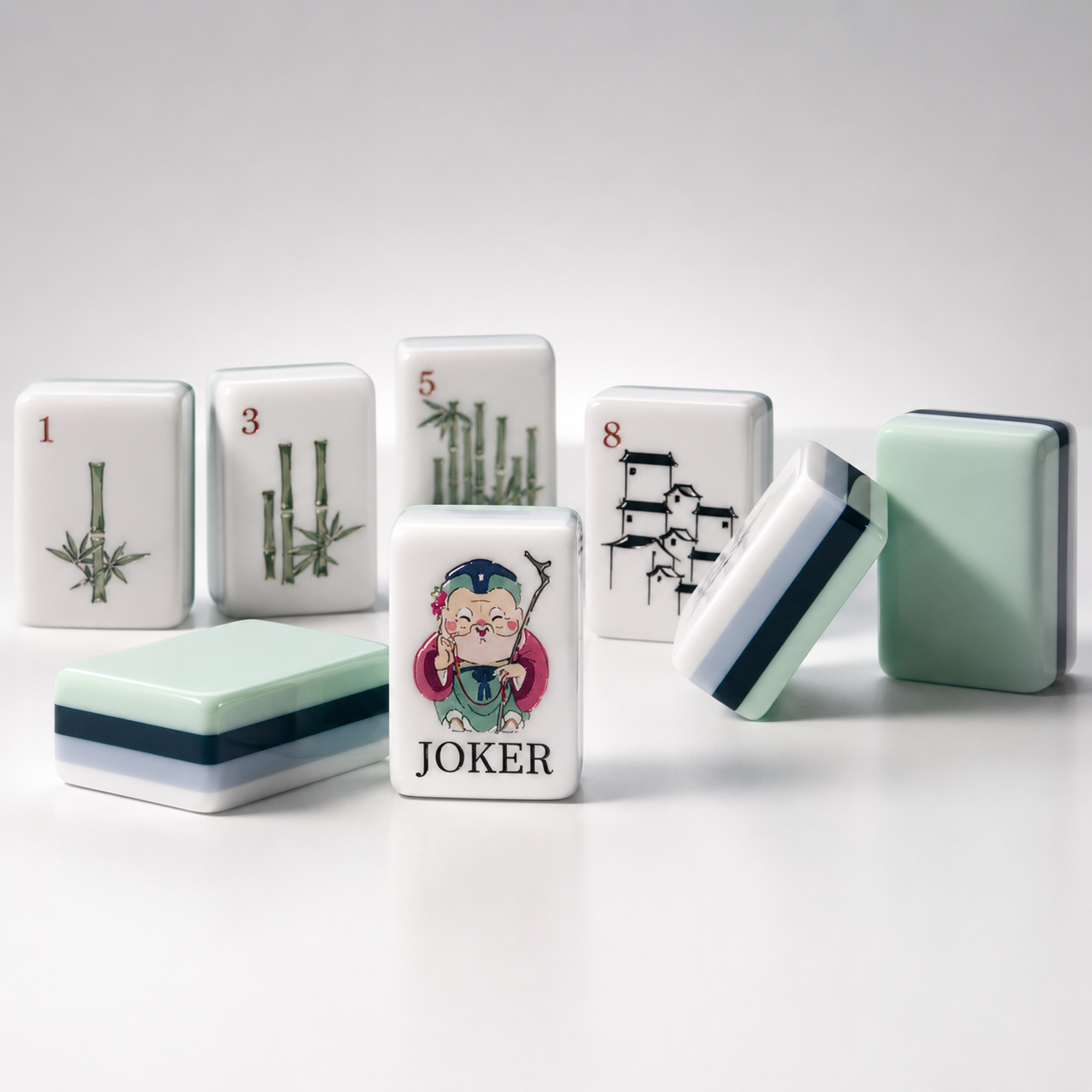 Mahjong tiles detail view