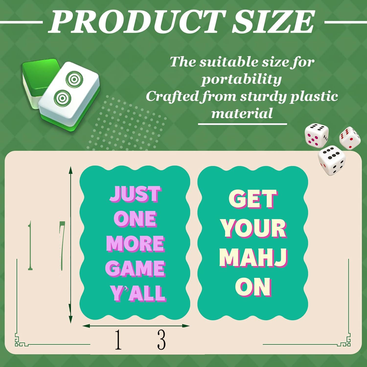 Funny Mahjong Shuffler PVC Cards, Mahjong Tile Shuffle Boards with Cute Slogans, Novelty American Mahjong Accessories Gift for Mahjong Lovers
