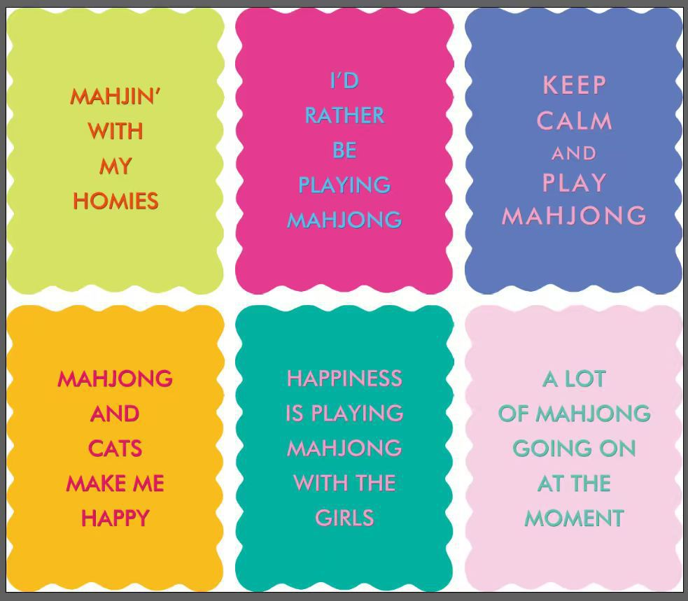 Funny Mahjong Shuffler PVC Cards, Mahjong Tile Shuffle Boards with Cute Slogans, Novelty American Mahjong Accessories Gift for Mahjong Lovers