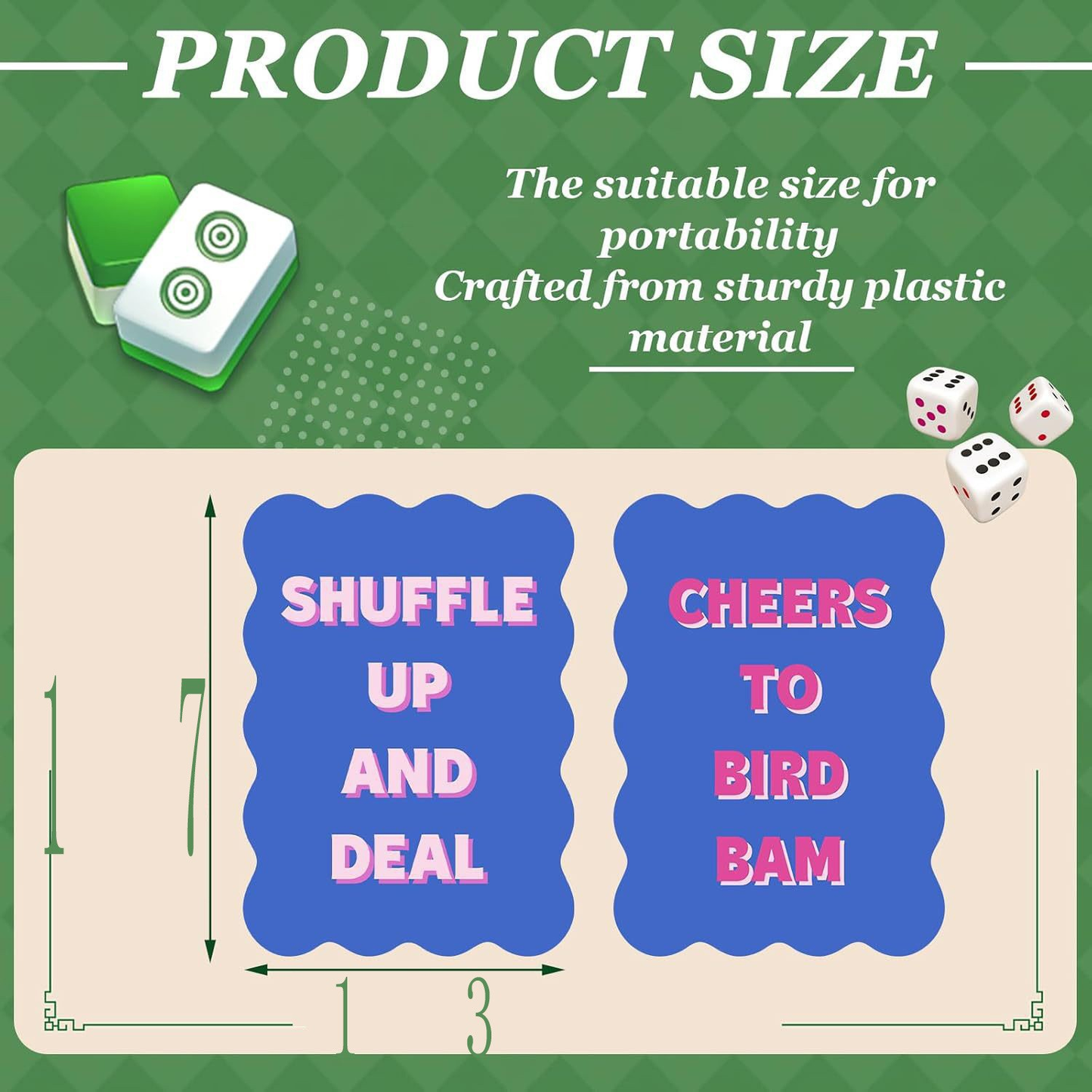 Funny Mahjong Shuffler PVC Cards, Mahjong Tile Shuffle Boards with Cute Slogans, Novelty American Mahjong Accessories Gift for Mahjong Lovers