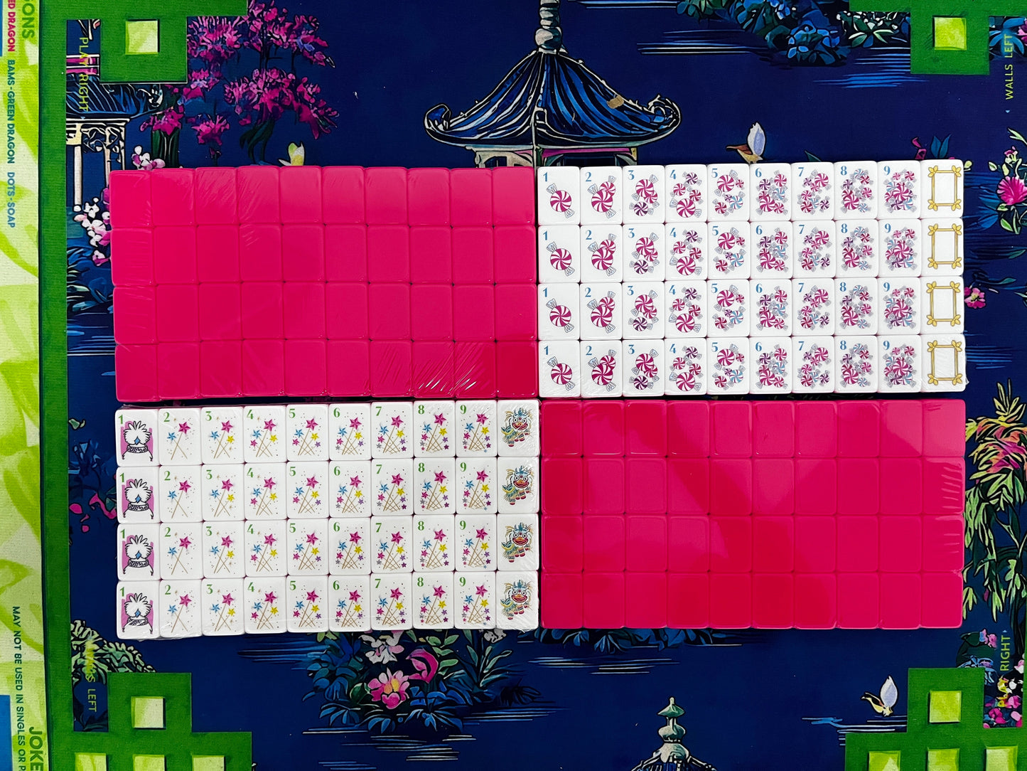 Pink Gradient American Mahjong Set 160 Tiles | Candy Cute Design Portable US Mah Jongg Game for Ladies Party Home Game Night